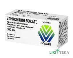 Ванкомицин-Вокате пор. лиофил. д/п р-ра 500 мг фл., в коробке №1