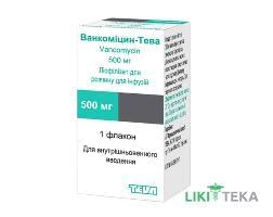 Ванкоміцин-Тева ліофіл. д/р-ну д/інф 500 мг фл. №1