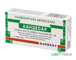 Кандесар табл. 4 мг №10