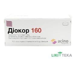 Диокор 160 таблетки, в / плел. обол., по 160 мг / 12,5 мг №90 (10х9)