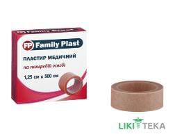 Family Plast Пластир Медичний На Бумажній Основі 1,25 см х 500 см, тілесного кольору №1