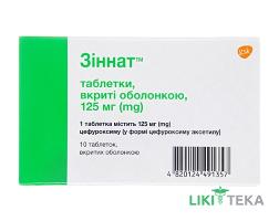 Зіннат таблетки, в/о, по 125 мг №10 (10х1)
