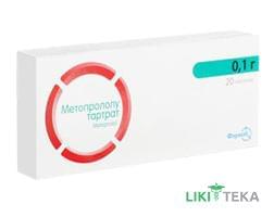 Метопрололу Тартрат таблетки по 100 мг №20 (10х2)