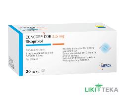 Конкор Кор таблетки, в/плів. обол., по 2,5 мг №30 (10х3)