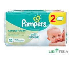Влажные салфетки детские Памперс (Pampers) Naturally Clean 128 шт (2 x 64 шт)
