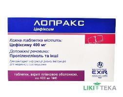 Лопракс таблетки, в / плел. обол., по 400 мг №6 (6х1)
