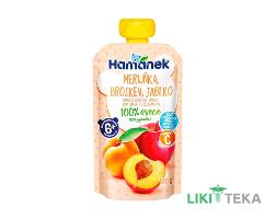 Пюре На Фруктовій Основі Для Дитячого Харчування Hamanek (Хаманек) пюре яблуко з персик., абрикос, 100% фруктів
