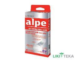 Алпе (Alpe) Пластырь Медицинский антибакт. прозрачный, классик, 76х19мм, с ионами серебра №20