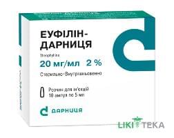 Эуфиллин-Дарница раствор д / ин. 20 мг / мл по 5 мл в амп. №10