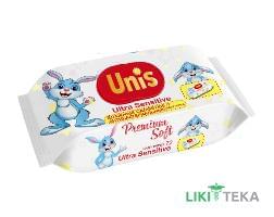 Серветки вологі UNIS (Юніс) дитячі без запаху з клап. №72