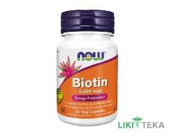 NOW Biotin (Біотин) капс. 5000 мкг фл. №30
