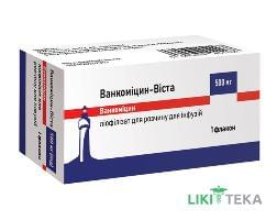 Ванкоміцин-Віста ліофіл. д/р-ну д/інф 500 мг фл. 10 мл №1