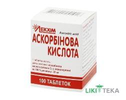 Аскорбиновая Кислота таблетки по 25 мг №100 в конт.