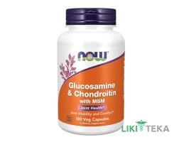 NOW Glucosamine & Chondroitin & MSM (Глюкозамін і Хондроітин з МСМ) капсули №30
