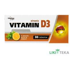 Вітамін D3 2000 МО Solution Pharm зі смаком м`яти та лимону табл. №30