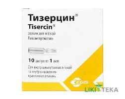 Тизерцин раствор д / ин. 25 мг / мл по 1 мл в амп. №10 (5х2)