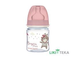 Пляшечка Canpol Babies (Канпол Бебіс) 35/231 Easystart Bonjour Paris антиколікова з шир. отвором, рожева, 120 мл