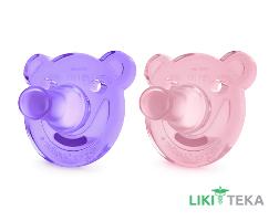 Пустышка силиконовая Авент (Avent) SCF194/05 фигурная з 3 месяцев для девочек 2 шт