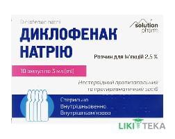 Диклофенак Натрію Solution Pharm р-н д/ін. 2,5% амп. 3 мл №10