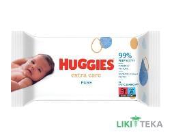 Серветки вологі Хаггіс (Huggies) Pure Extra Care 56 шт