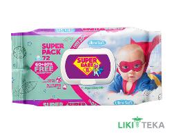 Вологі серветки дитячі Super Baby (Супер Бебі) ромашка та алое №72