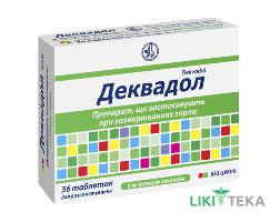 Деквадол таблетки д/розсмок. зі смак. м`яти №36 (12х3)