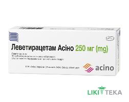 Леветирацетам Асіно таблетки, в/плів. обол., по 250 мг №30 (10х3)