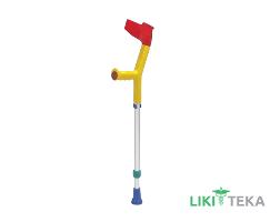 Костыль подлокотный Rebotec FUN-KIDS для детей с опорой, алюминиевая, цвет желтый-разноцветный.