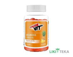 Желейные витамины D3 1000 МЕ Дольче Вит (Dolche Vit) на основе пектина со вкусом ананаса №60