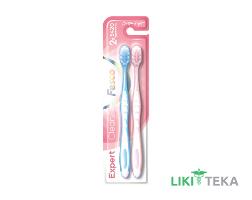 Зубная щетка Fesco (Феско) набор Expert Clean Soft мягкие розовая и голубая 2 шт