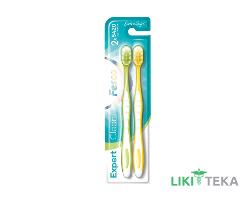 Зубная щетка Fesco (Феско) набор Expert Clean Soft мягкие желтая и салатовая 2 шт