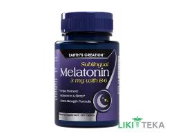 Мелатонин c B-6 Earth`s Creation таблетки сублингв. 3 мг №60
