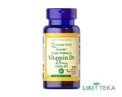 Puritan`s Pride (Пуританс Прайд) Витамин D3 капс. 1000 МЕ №200