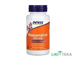 NOW (Нау) Ресвератрол веганские капс. 200 мг №60