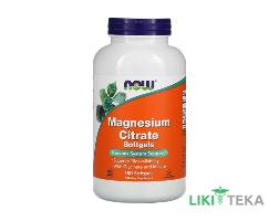 NOW (Нау) Magnesium Citrate (Магнію цитрат) капс. 400 мг фл. №180
