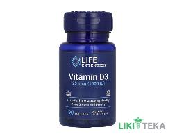 Life Extension (Лайф Екстеншн) Вітамін D3 1000 МО капсули по 25 мкг №90