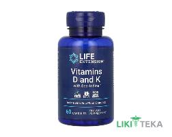 Life Extension (Лайф Экстеншн) Витамин D и К с морским йодом капсулы №60