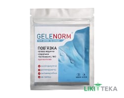 Повязка гелевая медецинская стерильная Gelenorm противоожоговая 10 см х 10 см, 000377 №1