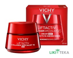 Vichy Liftactiv Collagen Specialist 16 (Виши Лифтактив Коллаген Специалист 16) Крем дневной SPF50 антивозрастной с ко-бондинг технологией для коррекции 16 признаков старения кожи, 50 мл