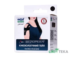Кинезиологический тейп MedTextile 5 см х 5 м, черный