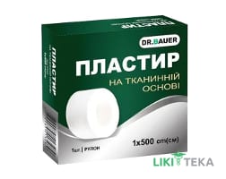 Пластир медичний Dr. Bauer (Др. Бауер) на тканинній основі 1 см х 500 см в картонній упаковці