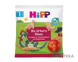 HiPP (Хипп) Снеки органические Динозавры с клюквой и черной смородиной с 12 месяцев, 30 г