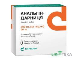 Анальгин-Дарница раствор д / ин., 500 мг / мл по 2 мл в амп. №10